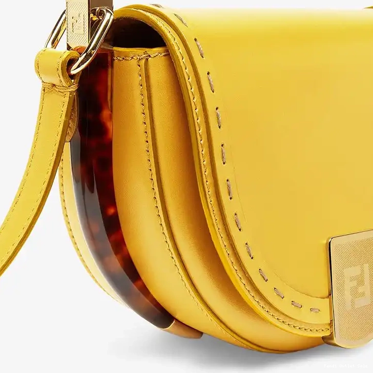 Cheap Leather Calf In Bag Logo ROMA Fendi Yellow Moonlight 0515